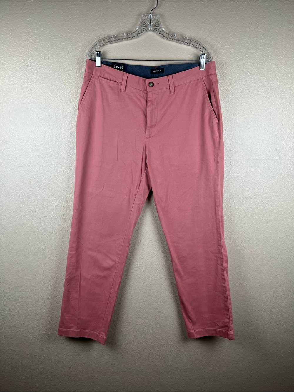 Nautica Men’s Pink Deck Pants Classic Fit 34x30 NWT